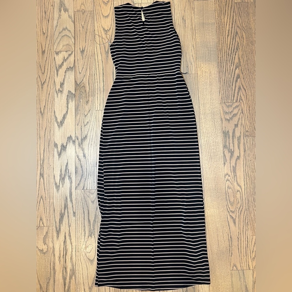 Lauren Ralph Lauren Striped Sleeveless Black & Tan Maxi Dress Size 4 - Picture 7 of 13
